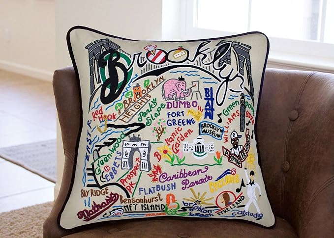Catstudio Brooklyn Embroidered Decorative Throw Pillow