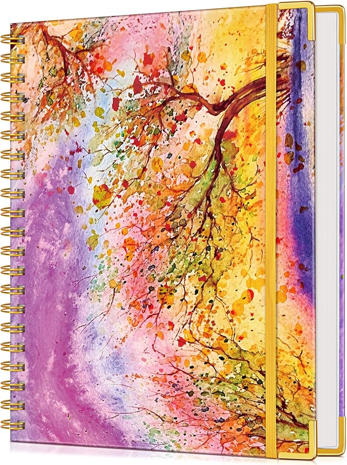 Lined Spiral Notebook Journal for Women, 200 Pages Cute Notebooks 8.5” x 11”, A4 Large Hardcover Spiral Journals with 100 GSM Thick Paper, College Ruled Notebook for Writing Work School, Autumn Tree