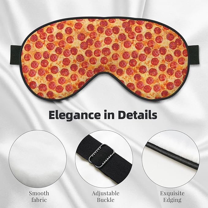 Pizza Pepperoni Sleeping Eye Mask Eye Mask for Sleeping Soft Comfort Eye Shade Blackout Eye Cover for Deep Rest Travel Nap Meditation