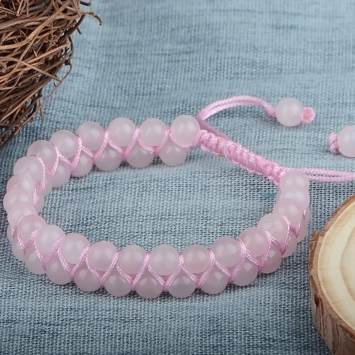 MASSIVE BEADS Double Layer Natural Chakra Healing Power Crystals Macrame Bracelet Yoga Stone Beads Gemstone Meditation Relax Anxiety Bangle for Unisex Women Men