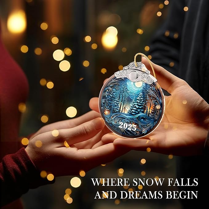 Christmas Tree Acrylic Ornament, Christmas Ornaments 2025, Christmas Ornament, Tree Ornaments, White Elephant Gifts for Adults, Gag Gifts Funny Adult, Christmas Decor (Christmas in The Forest)