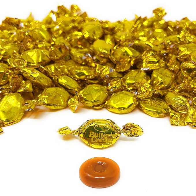 Halloween Butter Cream Hard Candy - 3 lbs - Classic Butter n' Cream Old School Butterscotch Hard Candies - Bulk American Vintage Candy Assortment - Individually Wrapped, 48 oz.