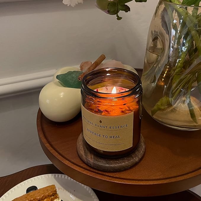 Lavender Scented jar Candles for Women Jar Candle 7oz Burns 30 Hours. Handmade Soy Wax Healing Candle Ideal for Bedroom, Kitchen, Bath