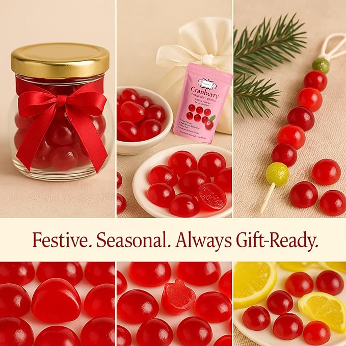 Confect Cranberry Swirls Fruit Gummies – Vegan Candy – 6 Packs x 1.76 oz – Gluten-Free, No Corn Syrup, Semi-Circle Shape