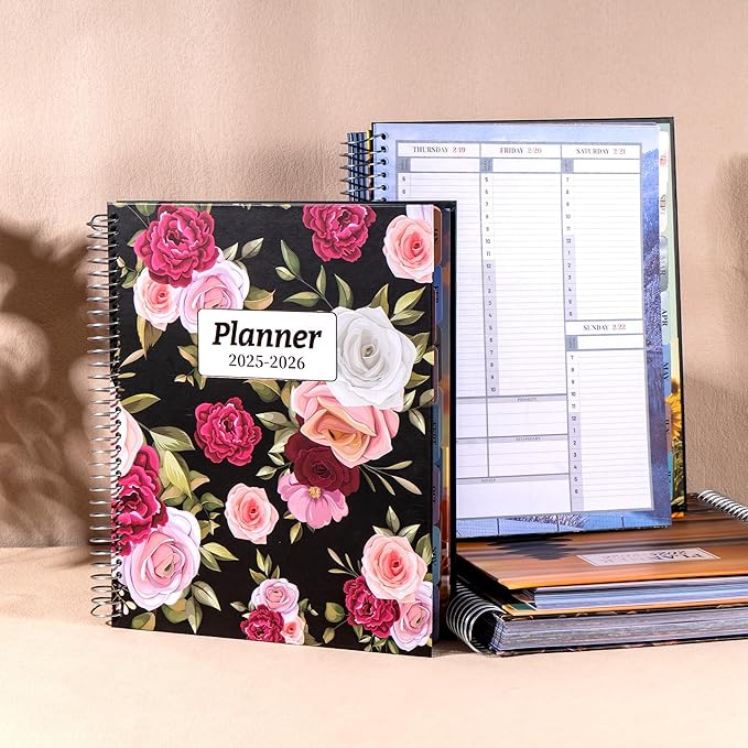 CAGIE Planner 2025-2026 for Women Daily Weekly and Monthly Planners July 2025-2026 Calendar Large Hourly 25-26 Yearly Academic Agenda with Stickers Hardcover, 8.5 x 11