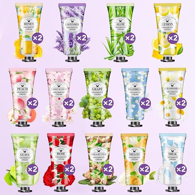 28 Pack Hand Cream Gifts Set for Women, Bulk Hand Lotion for Birthday Gifts for Women, Bridesmaid Gifts, Thank You Gifts, Mini Moisturizing Hand Lotion Travel Size for Dry Cracked Hands