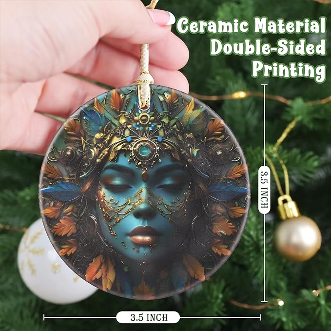 Hippie Theme Christmas Ornament - 3.5 Inch Ceramic Hanging Decoration for Christmas Tree, Gift Exchange or Holiday Presents