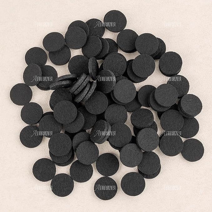 AUEAR, 100 Pack Black 22mm Replacement Refill Pads Felt Pad for Essential Oil Diffuser