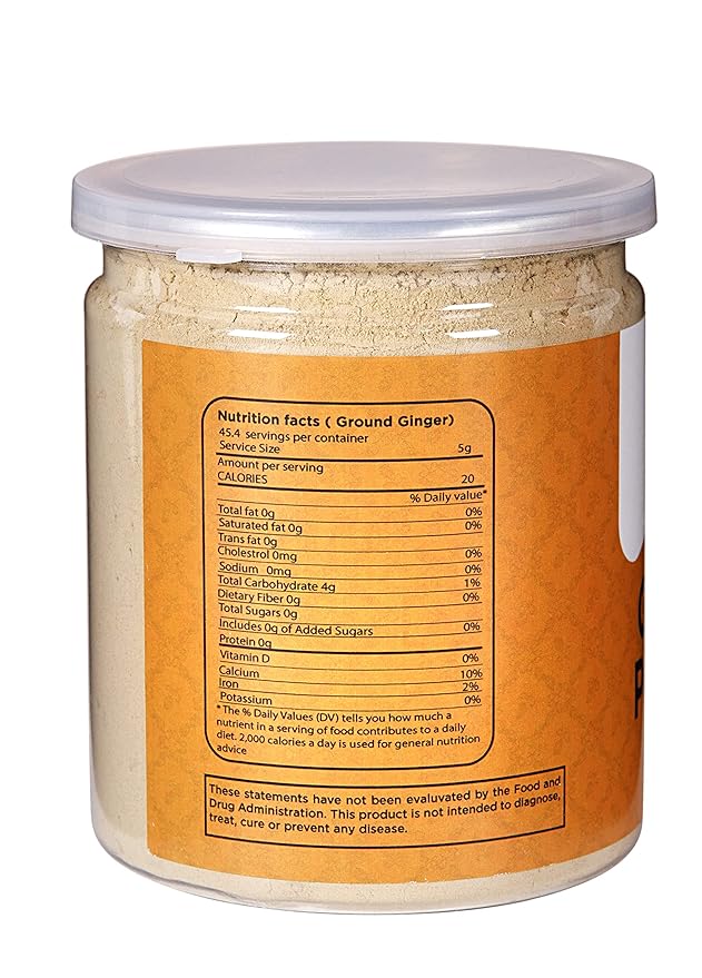 Ginger Powder 8oz | As Spicy as Fresh Ginger | Flavourful Powder | 100% Pure and Natural | Great for Baking and Tea | By Yogi’s Gift®