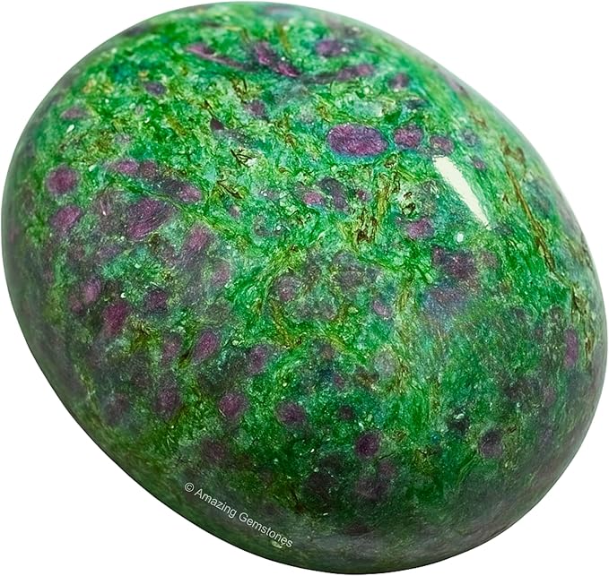 Amazing Gemstone Ruby in Fuchsite Crystals and Healing Stones - Large Palm Stone Crystals Piedra - Crystal for Good Luck, Positive Energy, Meditation - Unique Stocking Stuffers, Gifts for Women, Men