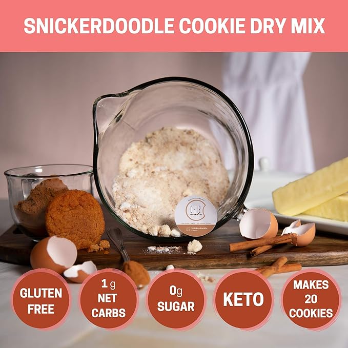 ChipMonk Cookie Mix - Zero or Low Carb Keto Friendly Snacks, Dessert, Cookies, Gluten-Free, High Fat and Protein, Low Sugar Sweet Snack Foods, Ketogenic Diet or Diabetics - Healthy, Nutrition Treats