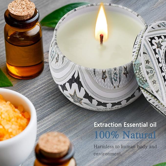 6 Pack Scented Candles Gift Set, Aromatherapy Candles for Home Scented, 200H Long Lasting Soy Wax Candle Gifts for Women, Ideal for Birthday, Mother's Day, Valentine, Christmas