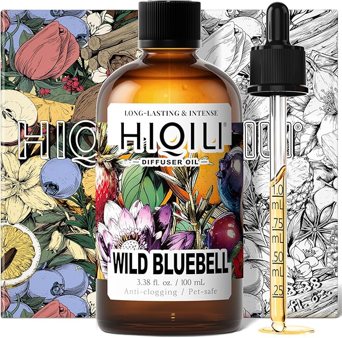 HIQILI Wild Bluebell Diffuser Oil for Scent Diffusers, Inspired by Jo M.lone's, Work & Relax, Ideal for Office, Bathroom, Travel - 3.38 Fl Oz