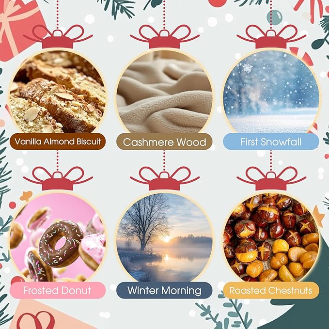 SCENTORINI Christmas Wax Melts, Soy Wax Melts for Wax Warmers Non-Toxic, 12-Pack Scented Wax Cubes Strong Scent, Long Lasting Fragrance Gifts for Christmas