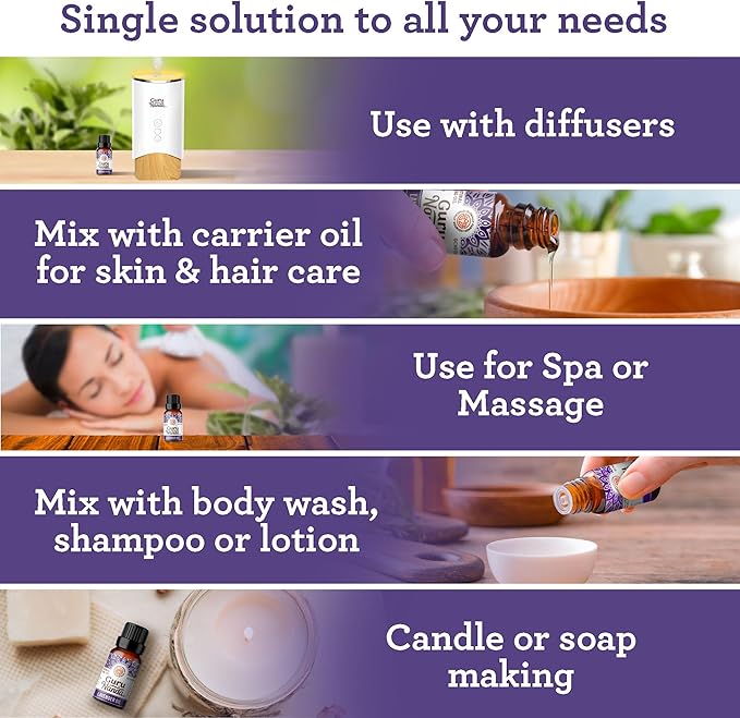 GuruNanda Lavender Essential Oil, 100% Pure, Natural & Undiluted Aromatherapy Oil for Diffusers, Massage & DIY Recipes, Aids in Feeling of Relaxation and Calmness (2X0.5 Fl Oz)