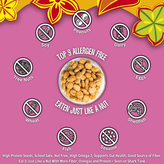 Brass Roots Organic Incan Protein Seeds - High Protein, School Safe, Nut Free, High Omega 3, Supports Gut Health, Good Source of Fiber, Shark Tank (10 oz (Pack of 1), Sweet Crunch)