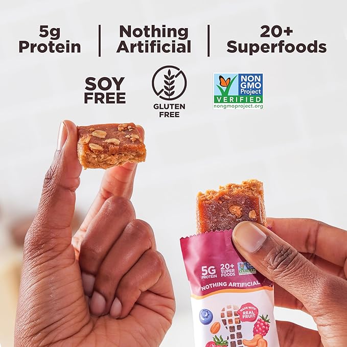 Perfect Bar Mini, PB&J Protein Bar, Protein Snack, Snack Bar, Gluten Free, Soy Free, Non GMO, No Sugar Alcohols, 1.5 Ounce Bar, 18 Count