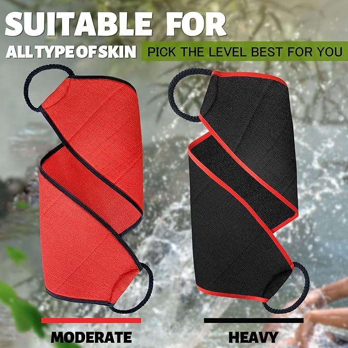 Evridwear Exfoliating Body Scrubber with Handles Back Washer Back Scrubber for Shower Bath Dry Skin Whole Body Deep Clean Men Women(Heavy)