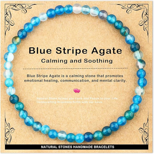 AD Beads 4mm6mm8mm10mm Handmade Bracelet - Natural Gemstone for Peace and Tranquility - Meditation, Yoga, Healing and Energy Gift for Unisex