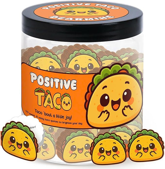 60 Positive Taco Cards Jar, Affirmation Cards for Women, Emotional Support Tacos, Taco Gifts for Women, Taco Themed Gifts, Teen Girl Trendy Stuff