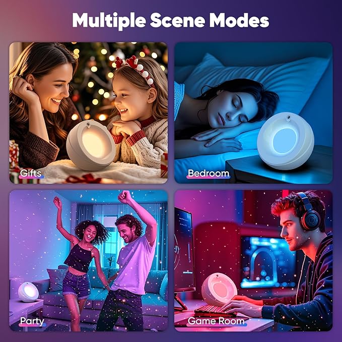 Bedside Table Lamp for Bedroom - Star Night Light with 7 Color Lighting, Small Lamp for Nightstand for Kids, Adults, Living Room, Desk, Dorm, Home