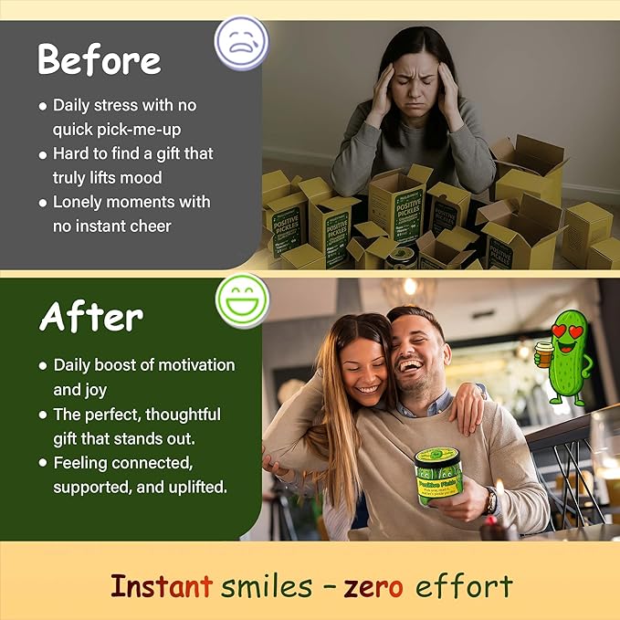 60 Positive Pickle Cards Jar, Affirmation Cards for Women, Teens, Emotional Pickle Gifts, Positive Pickle Jar, Funny Pickle Gifts for Women, Teen Girl Birthday Gifts, Positivity Jars