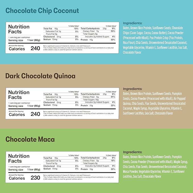 Amrita Nut Free 6 Flavor Variety Vegan Protein Bars | 11g to 12g Plant-Based Protein Bar | Peanut Free, Gluten Free, and Dairy Free | Low Sugar, High Fiber, Healthy School-Safe Snacks