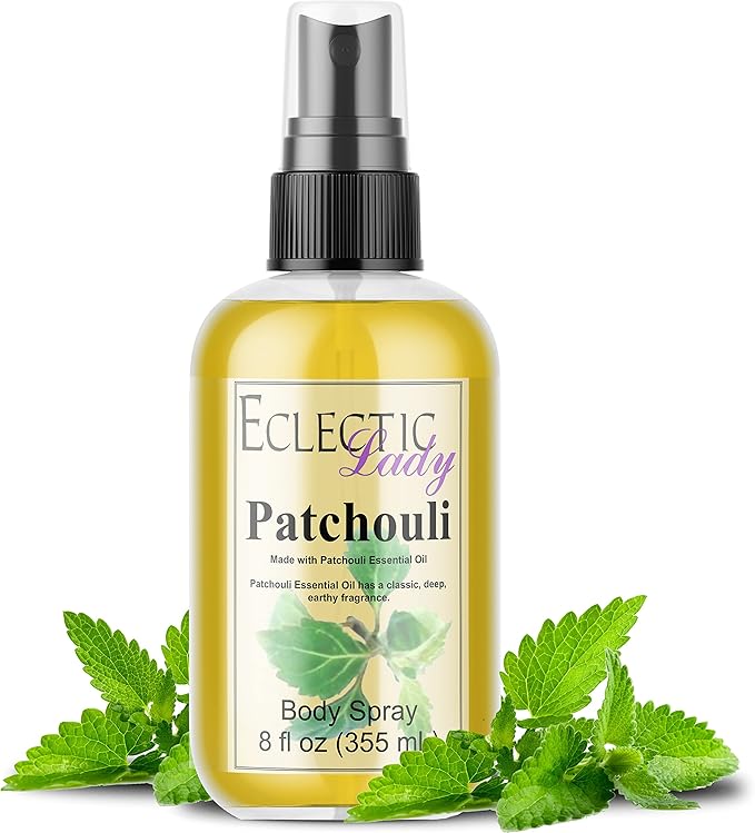 Eclectic Lady Body Spray Women, 8 Oz Patchouli Body Mist with Long-Lasting Fragrance, Earthy & Clean Scent Reminiscent of the 1960s & 70s, Light, Subtle Perfume with Wood Notes, 100% Paraben Free