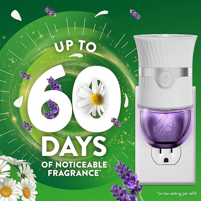 Air Wick Plug in Scented Oil Refill, 7 ct, Lavender & CHAMOMILE, Air Freshener, Essential Oils