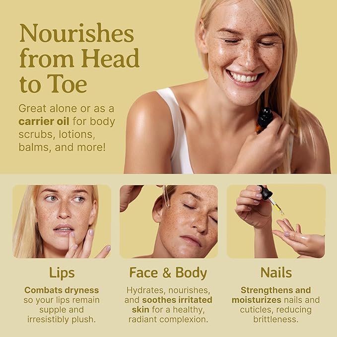 Bella Terra Oils - Organic Jojoba Oil 2oz - Capturing the Essence of Pure Organic Jojoba, Bursting with Silicon & Palmitic Acid, Elevate Your Face Oil Experience