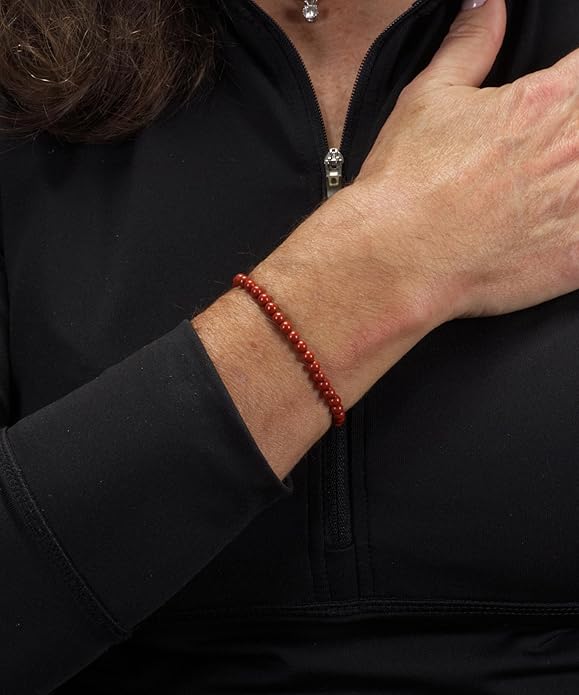 Cherry Tree Collection - Small, Medium, Large Sizes - Gemstone Beaded Bracelets For Women and Men - 4mm Round Beads