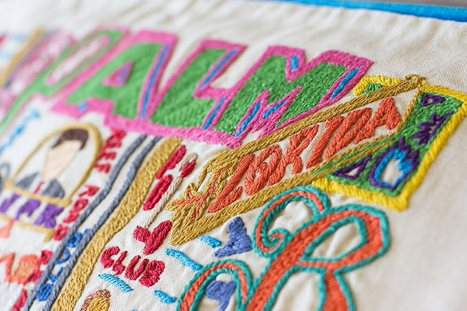 Catstudio Palm Beach Embroidered Decorative Throw Pillow