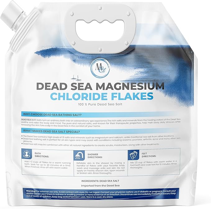 Dead Sea Salt – Dead Sea Salts for Soaking, Mineral Salt for Bath, Spa, Shower – Pure and Natural Bath Salt for Foot Soak, Inflammation, Skin Care – Unscented Fine Salt (10 LB)