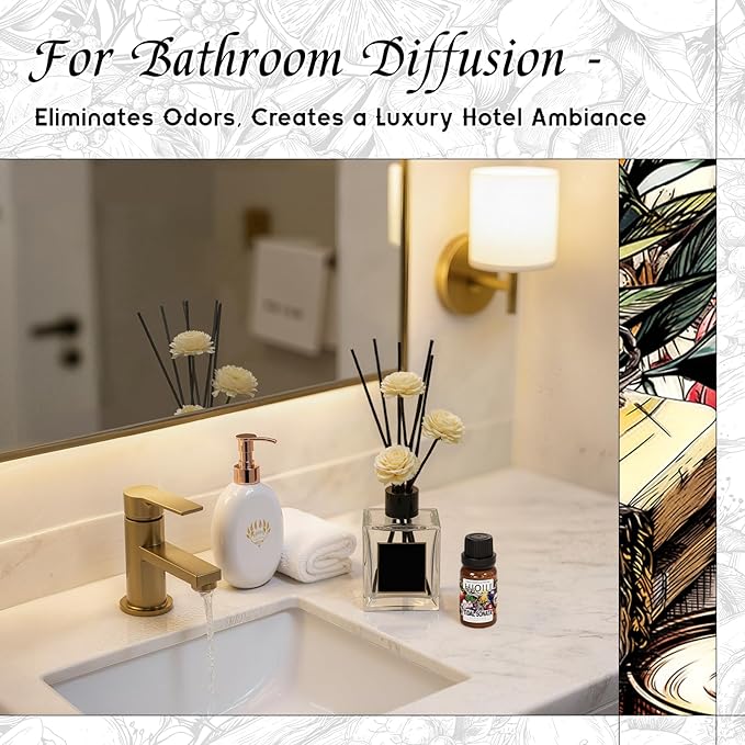 HIQILI Tidal Sonata Diffuser Oil for Humidifiers, Inspired by Gi. o Acqua di, Refill for Reed Diffusers, Mediterranean Vibe - 0.34 Fl Oz