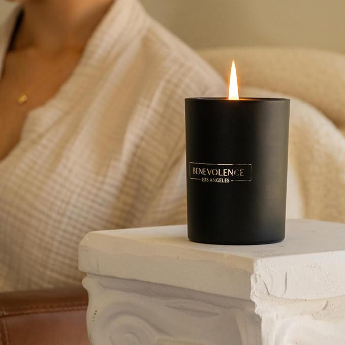 Benevolence LA Charcoal Scented Candle | Soy Candles, Black Candle for Home | Gifts for Women and Men | Home Fragrance | Aromatherapy | Bathroom Freshener | 10oz