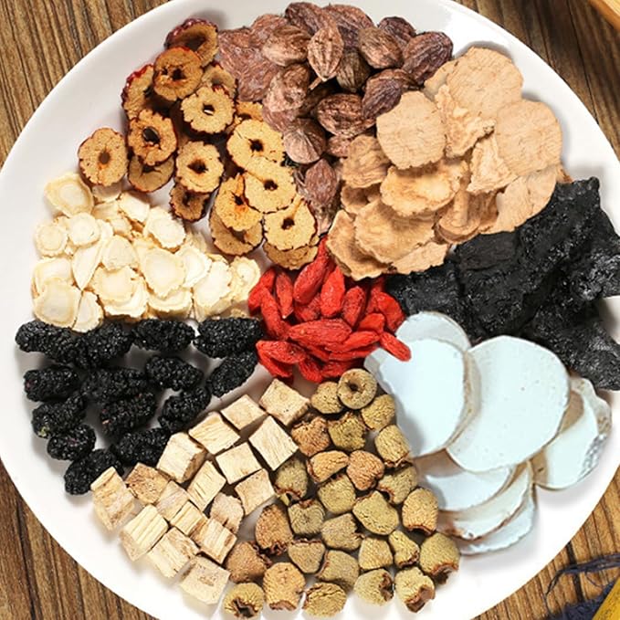 Kidney Tea Ginseng Ten Treasure Tea, Ginseng Five Treasure Red Date Wolfberry Chinese Herbal Tea, Zhu Gen Wu Bao Cha, Kidney Cleansing for Men & Women (20 bags/2Boxes)