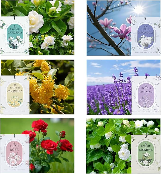 12 Packs Jasmine Scented Sachets for Drawer and Closet, Long-Lasting Air Freshener Sachets Bags Drawer deodorizers Fresh Scents, Home Fragrance for Lover (Rose)