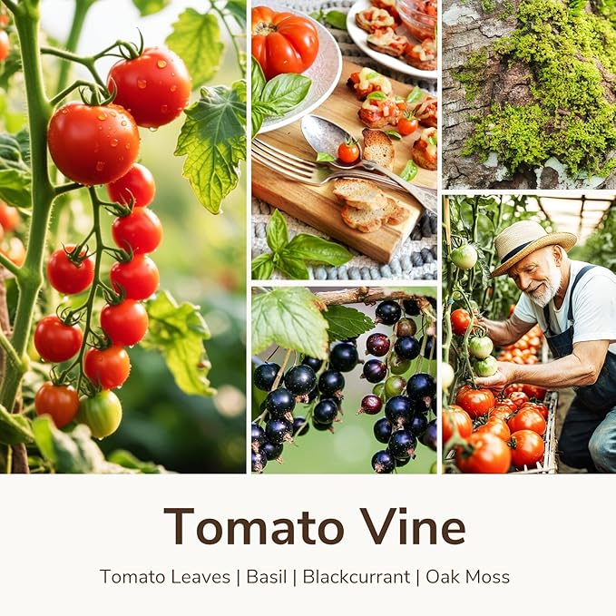 Goodpick Tomato Vine Scented Soy Candle, 22oz 120H Long Burning, Fresh Garden Herbs with Basil & Blackcurrant, Home Aromatherapy Candles