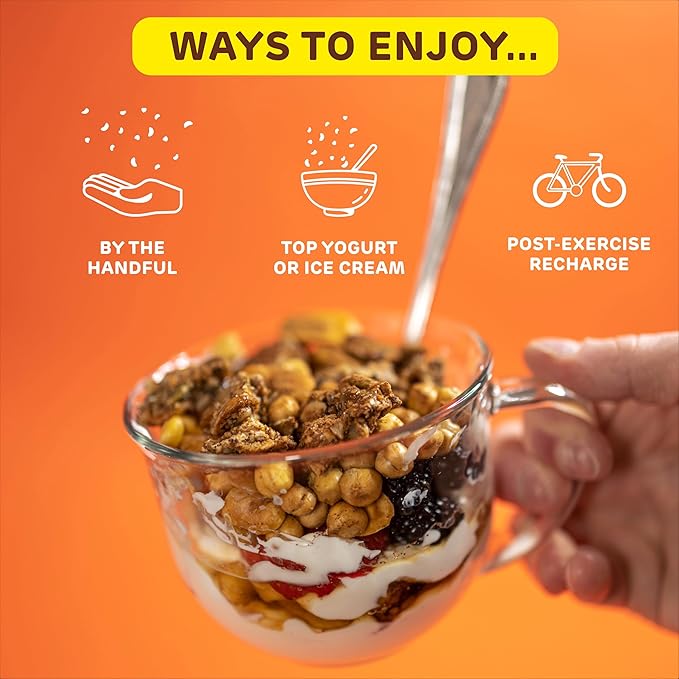 Absurd Snacks Chickpea & Granola Crunch Mix, Nut-Free, Gluten-Free, Plant-Based, Good Source of Protein & Fiber, Top-9 Allergen Free Snack Mix - 8-Pack (1.5 ounce, 8 servings) (8 Pack, Maple Cinnamon)