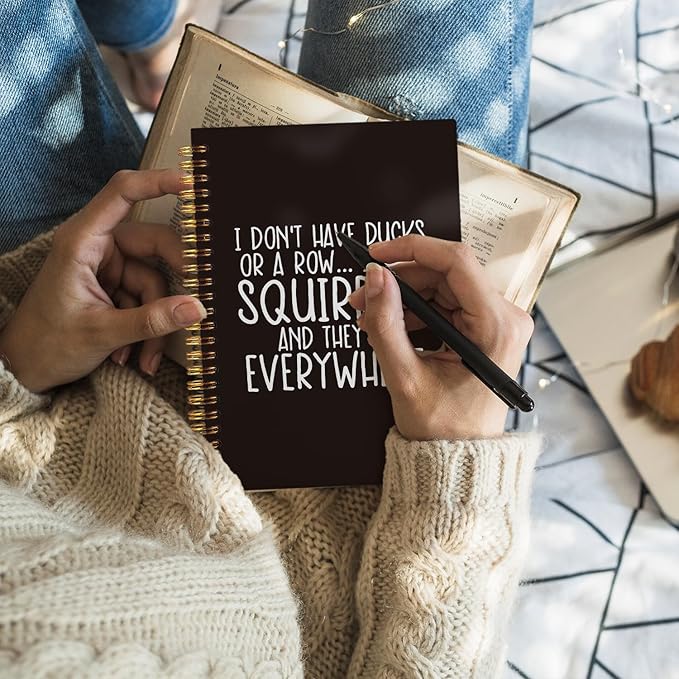 Funny Office Spiral Notebook, Work Journal Notebook for Women Men Coworkers, Funny Office Supplies, I Don't Have Ducks or a Row Hardcover Notebooks 5.5x8.3