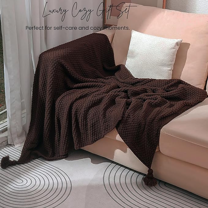 Get Well Gift Baskets for Women &Men- Self Care Package - After Surgery, Sympathy/Relaxation/Thank You Gifts, Thinking of You/Grief/Bereavement/Miscarriage Gifts for Women（Brown)