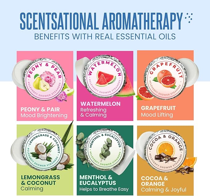 Cleverfy Shower Steamers Aromatherapy – Stocking Stuffers for Women, Teens and Wife – Christmas Gifts for Women and Teen Girls – White Elephant Gifts for Adults – 6 Tablets