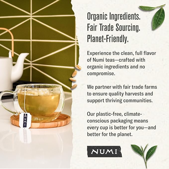 Numi Organic Tea Matcha Toasted Rice, 100 Count Box of Tea Bags, Green Tea (Packaging May Vary)