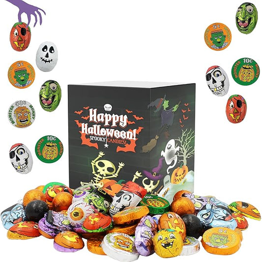 Fruidles Halloween Tricky Treat Master Bag, Trick-Or-Treat Party Fillers, Individually Wrapped in Multi-color Design Foils, Kosher Certified, Box (Half-Pound)