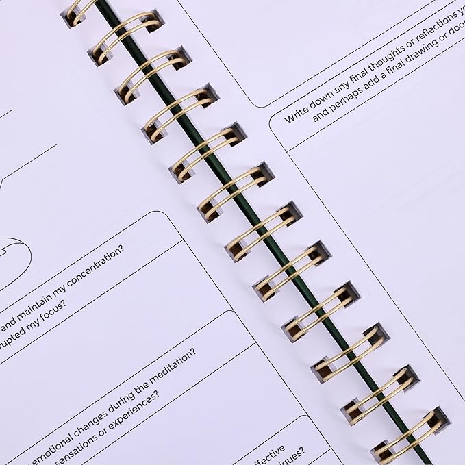 emmoolife Meditation Practice Training Yoga Record Planner,Daily Deep Breathing Relax Planners Home Decor for Women, Gifts Birthday Christmas Gift for Desk Accessories for Girls Green