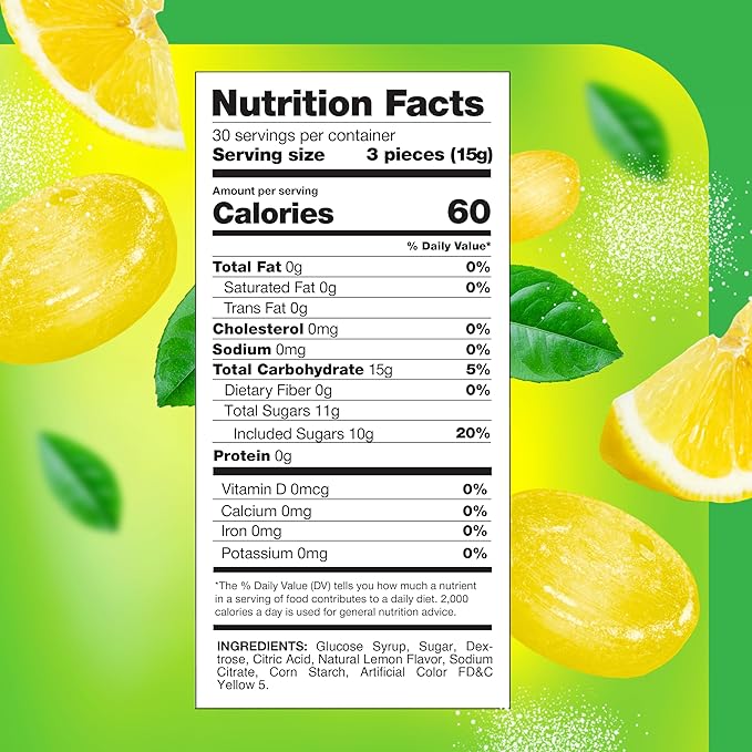 Lemon Drops Hard Candy - 2 Pound Bulk Bag - Classic Lemon Hard Candy with Sweet and Tart Citrus Flavor - Sanded Yellow Candy for Party Favors and Events