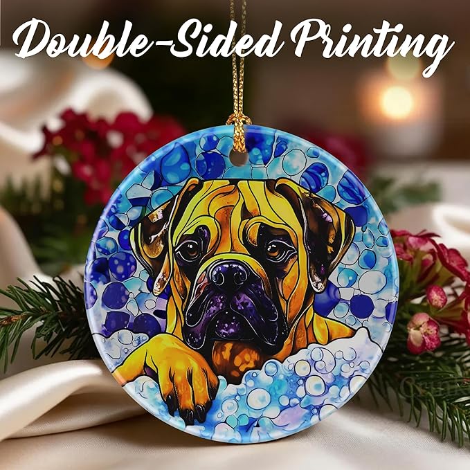 Bullmastiff Dog Ornaments, Christmas Ornaments: Christmas Tree Decorations, Holiday Decor, Stocking Stuffers, Gift Ideas, Xmas Gift, Pet Lover Gifts & Gifts for Dog Lover