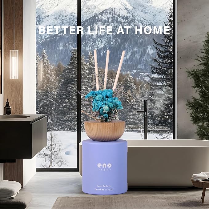 Reed Diffuser Set with Really Dried Flowers, Essential Oils Scented Diffuser with Sticks, Air Fresheners Home Fragrance for Bathroom Shelf Decor & Gift, 5.1oz / 150ml