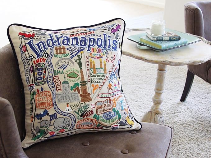 Catstudio Indianapolis Embroidered Decorative Throw Pillow