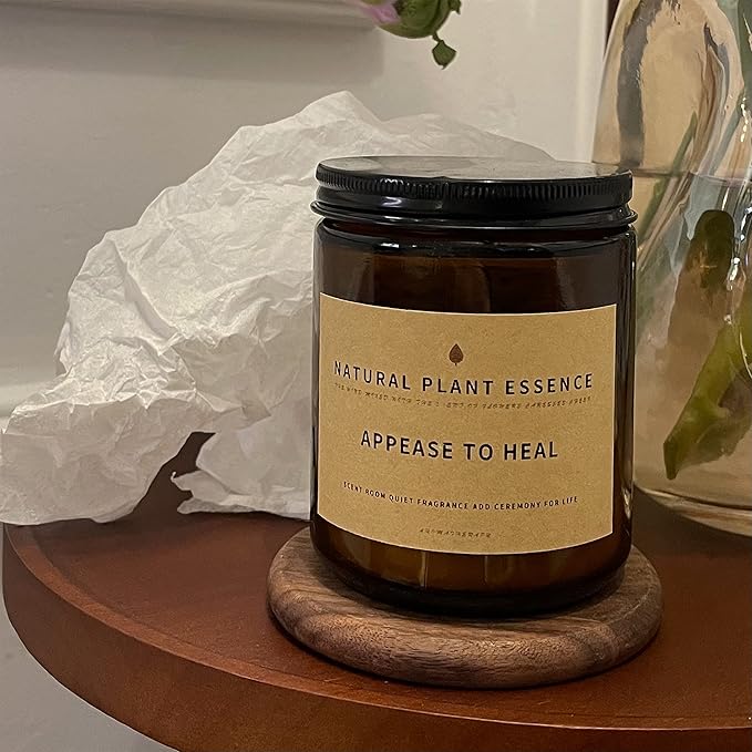 Eucalyptus &Basil Scented jar Candles for Women Jar Candle 7oz Burns 30 Hours. Handmade Soy Wax Healing Candle Ideal for Bedroom, Kitchen, Bath